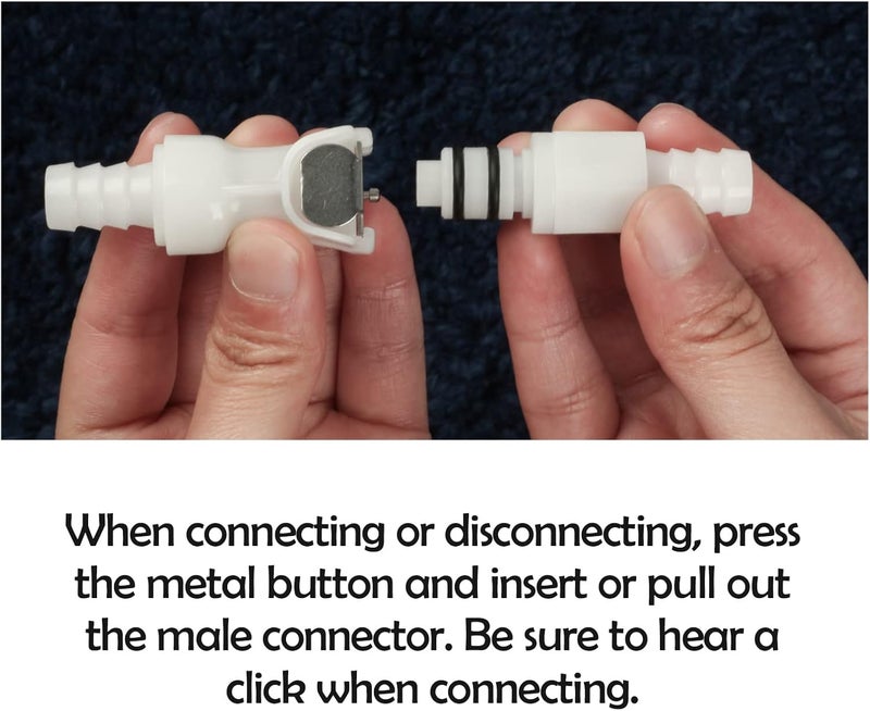 BBTUS 2PCS 1/4" 3/8" 5/16" Plastic In-Line Hose Barb Coupling Insert Quick Connector, Shut-Off Valved in Tube Quick Connector, Male Quick Connect Hose Fittings (2x Male Connector) (5/16") - Image 4